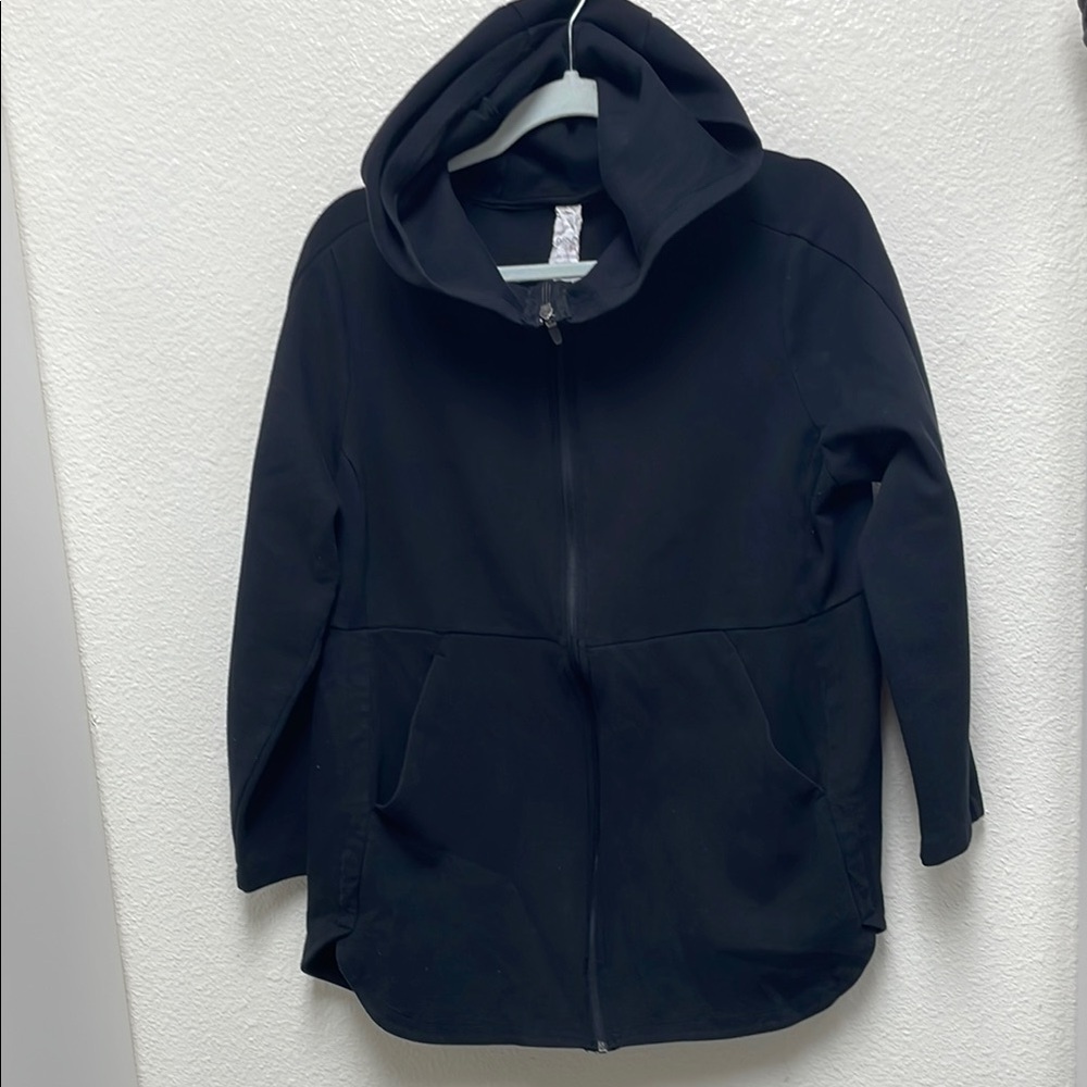 Danskin Now XXL Women’s Black Hooded Zippered Jacket with Pockets Zip Up